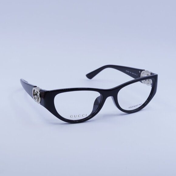 Gucci GG1825O 001 Eyeglasses Shiny Black 54mm Cat Eye Frame - Picture 5 of 11